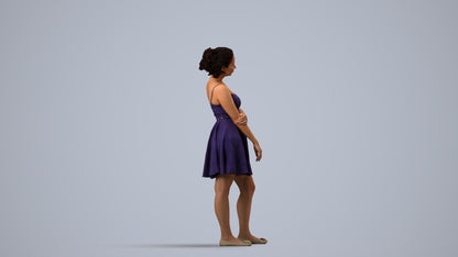 realistic 3D people woman formal formalaffairs, render-ready for V-Ray and Corona, FBX OBJ, side view render
