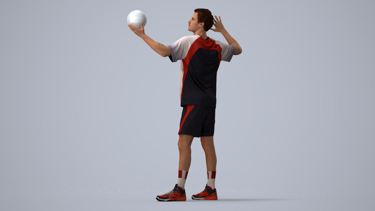 realistic 3D people man sport, render-ready for V-Ray and Corona, FBX OBJ, three-quarter view render
