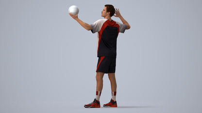 realistic 3D people man sport, render-ready for V-Ray and Corona, FBX OBJ, three-quarter view render