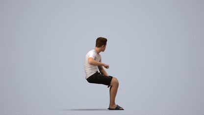 scanned 3D boy casual kids, photogrammetry people for Enscape and V-Ray, side view render