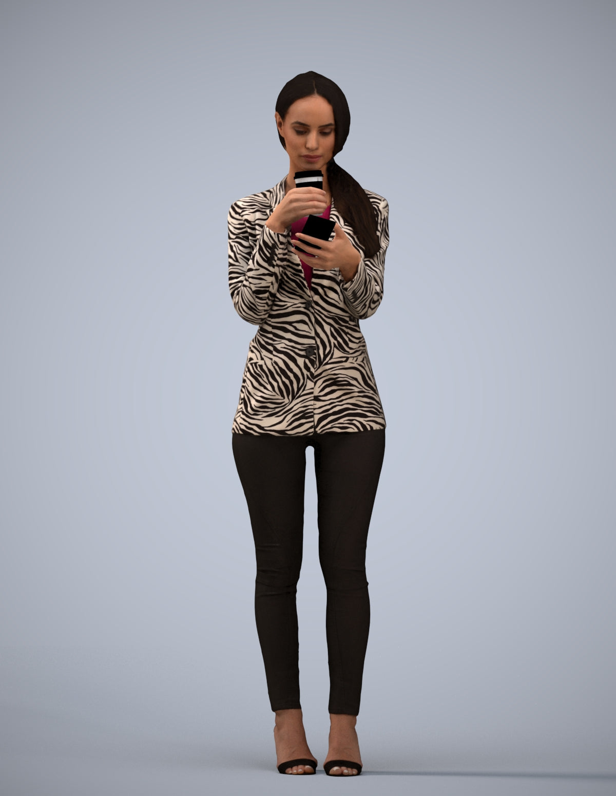 3D people model woman business standing, scanned human for 3ds Max rendering