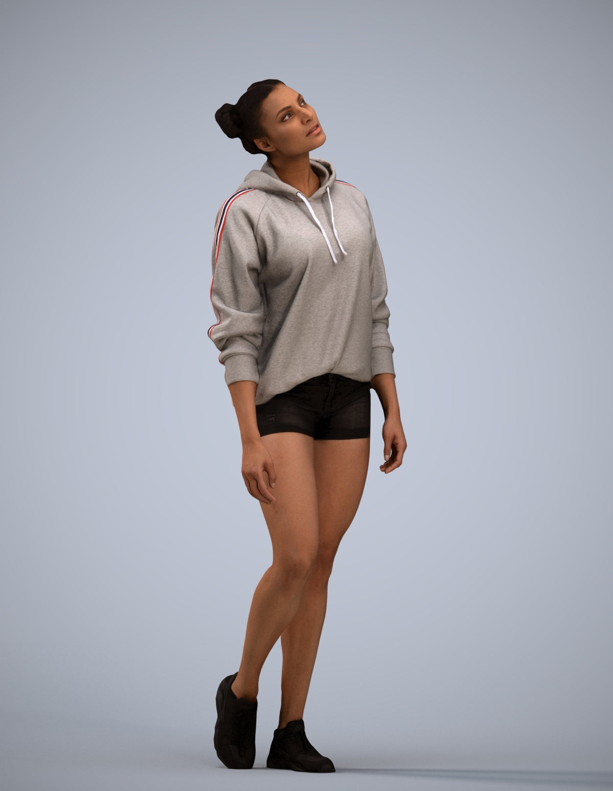 realistic 3D people woman casual walking, render-ready for V-Ray and Corona, FBX OBJ