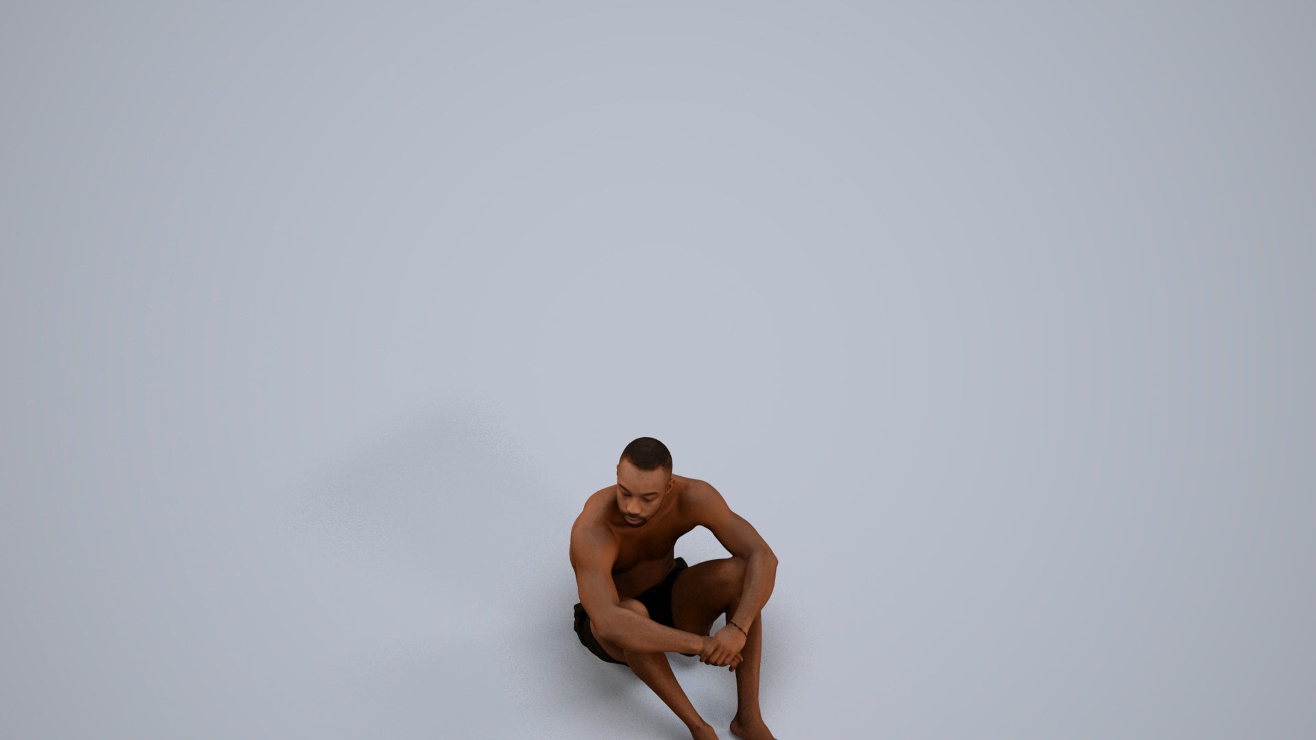 photogrammetry 3D man pool, realistic human model archviz FBX, back view render