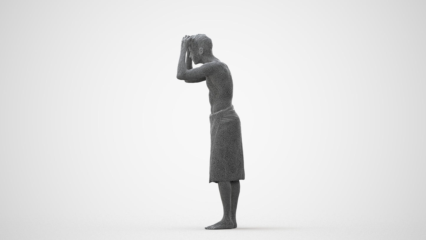 realistic 3D people man bathroom, render-ready for V-Ray and Corona, FBX OBJ, square thumbnail