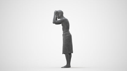 realistic 3D people man bathroom, render-ready for V-Ray and Corona, FBX OBJ, square thumbnail