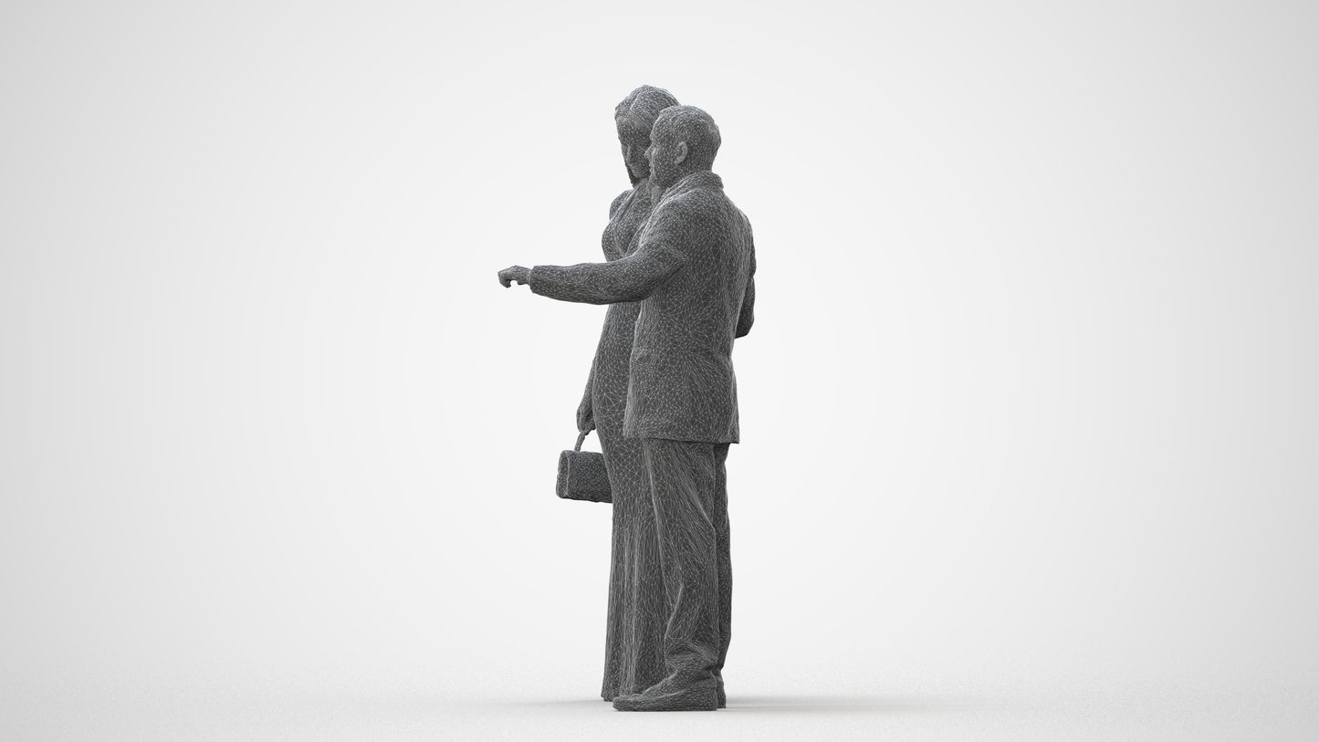 3D people model man formal couple, scanned human for 3ds Max rendering, square thumbnail