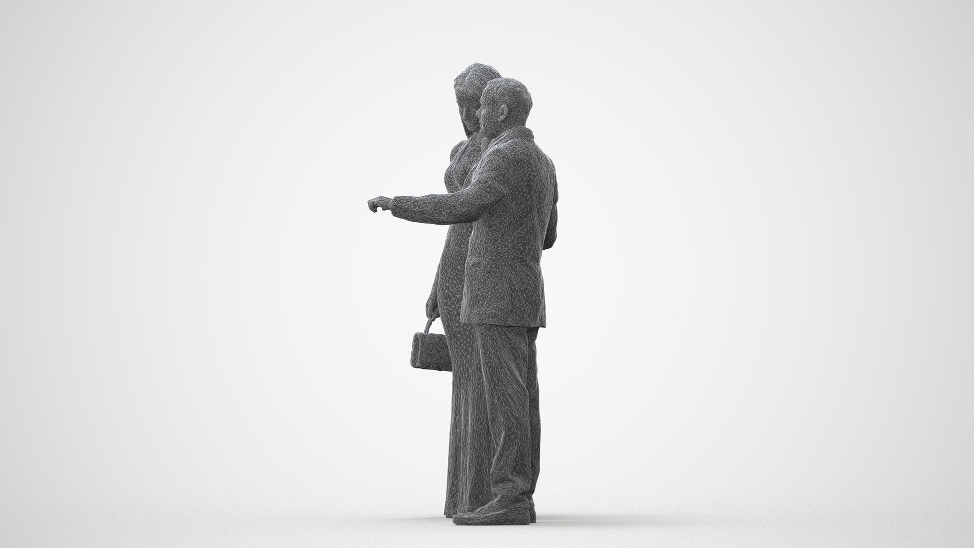 3D people model man formal couple, scanned human for 3ds Max rendering, square thumbnail