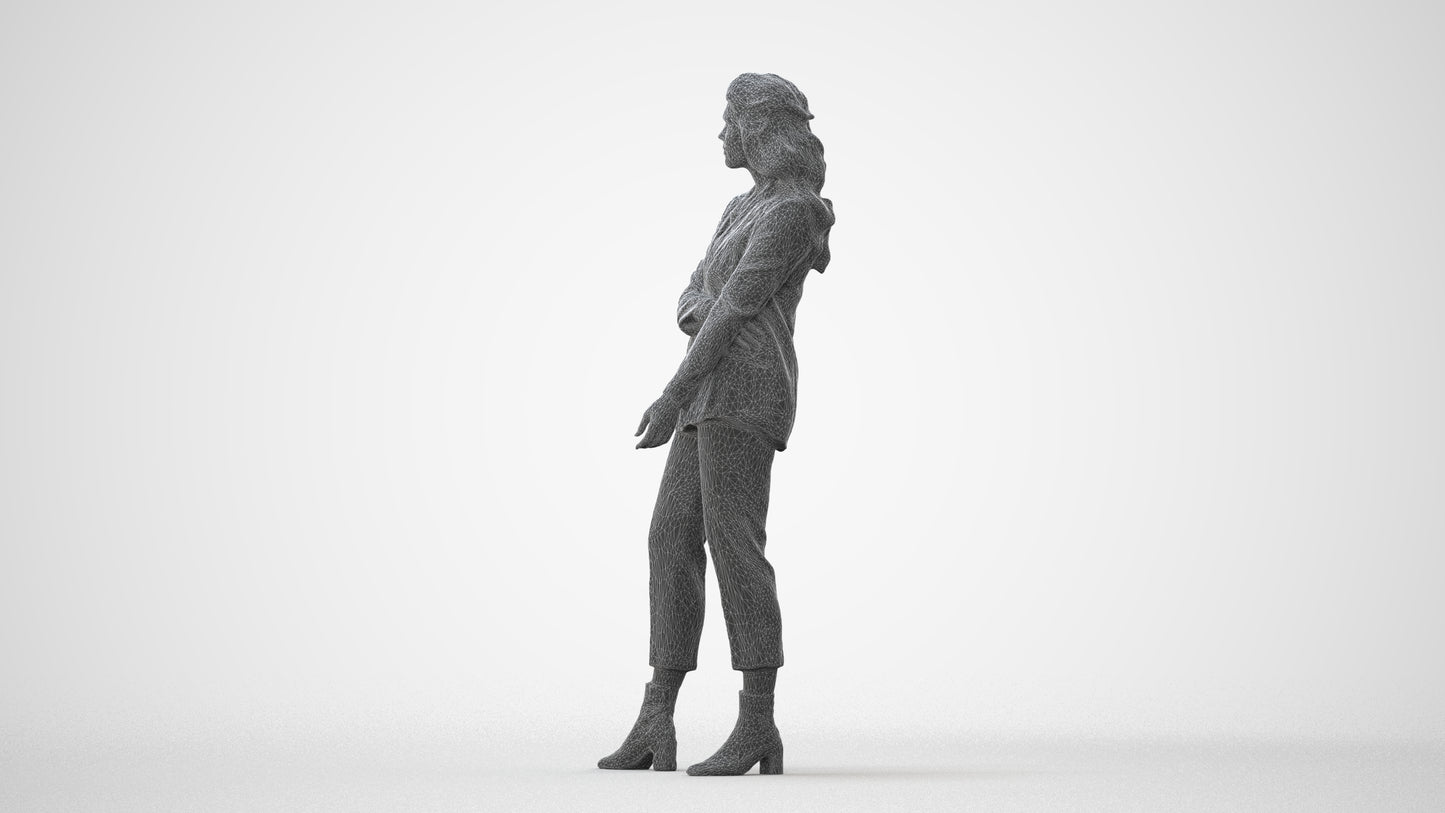 photogrammetry 3D woman business, realistic human model archviz FBX, square thumbnail