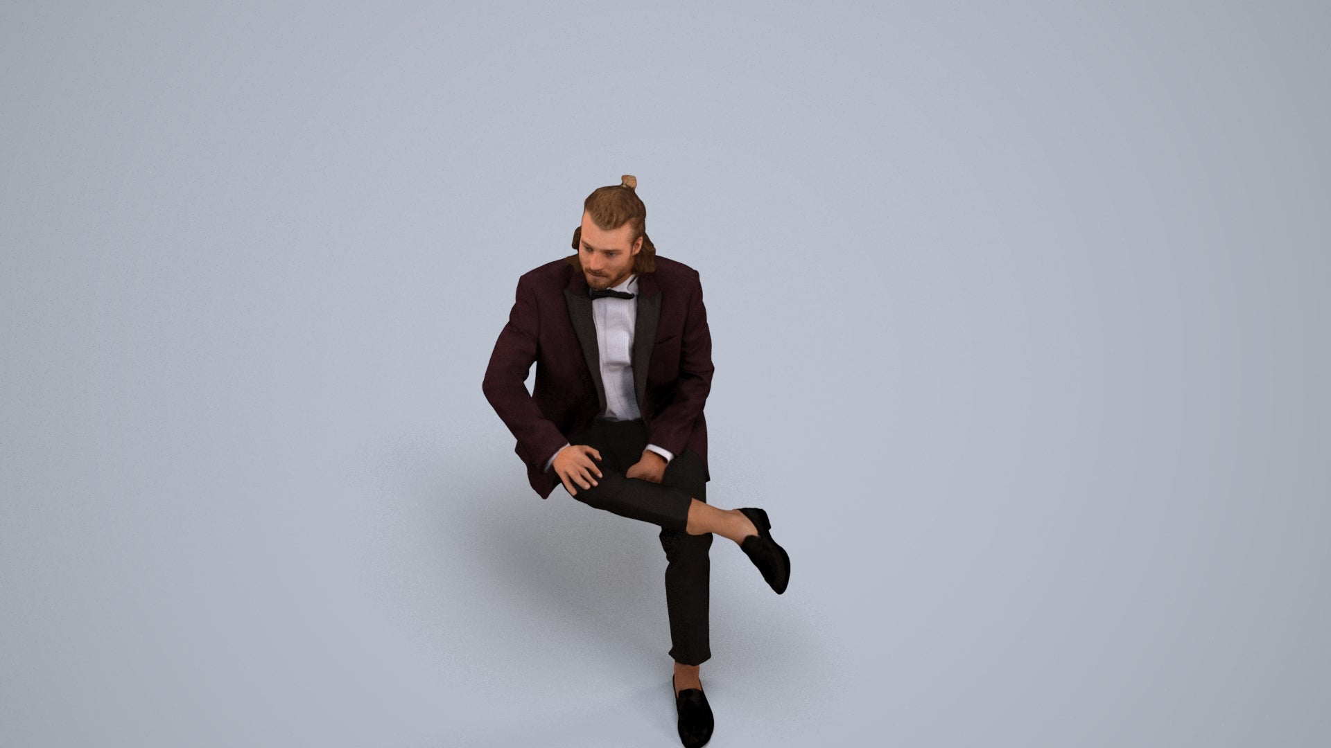 scanned 3D man formal formalaffairs, photogrammetry people for Enscape and V-Ray, back view render