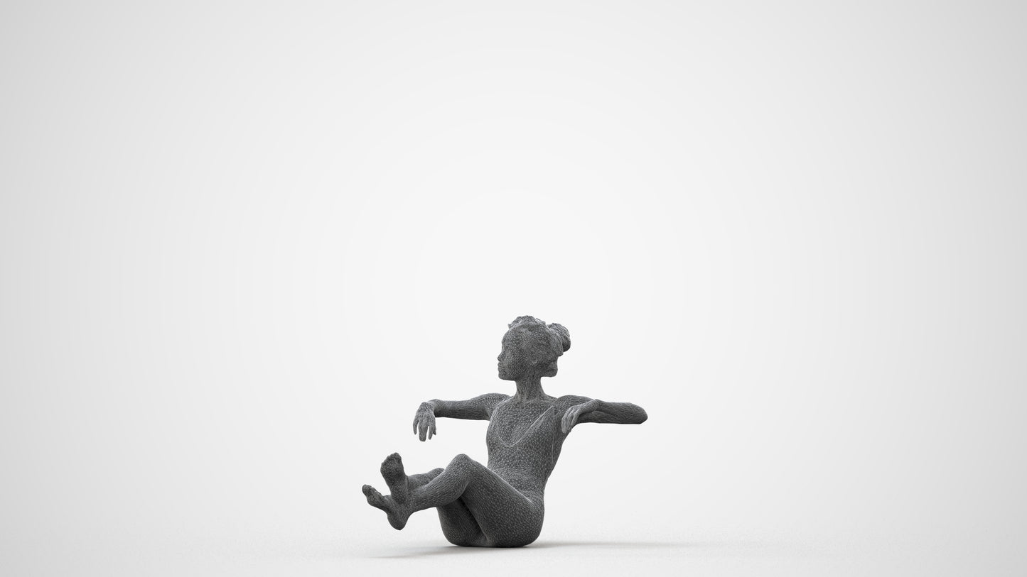 realistic 3D human woman pool, archviz people FBX OBJ for Blender, square thumbnail