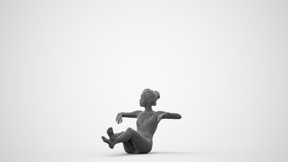 realistic 3D human woman pool, archviz people FBX OBJ for Blender, square thumbnail