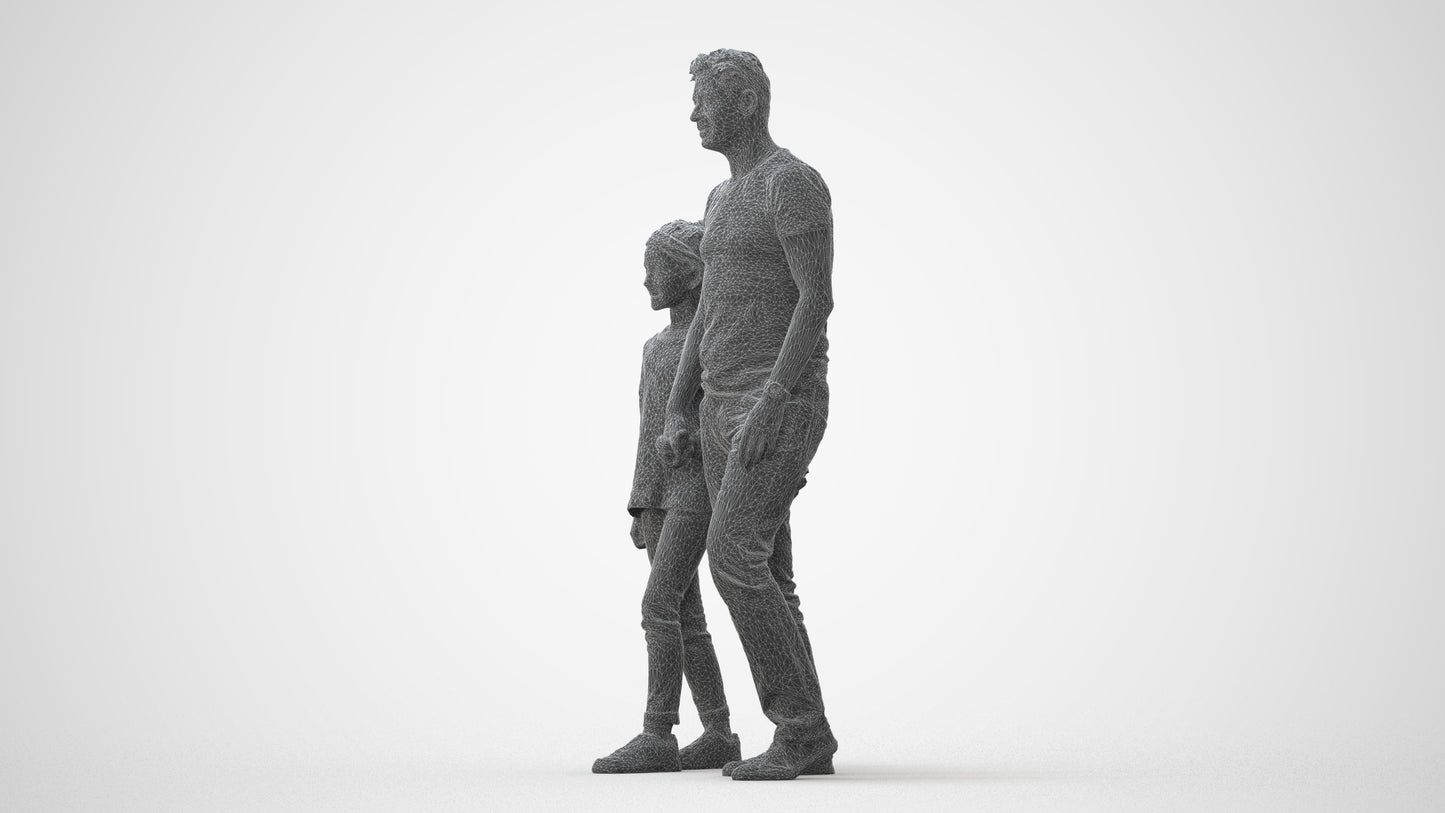 photogrammetry 3D girl casual walking, realistic human model archviz FBX, square thumbnail