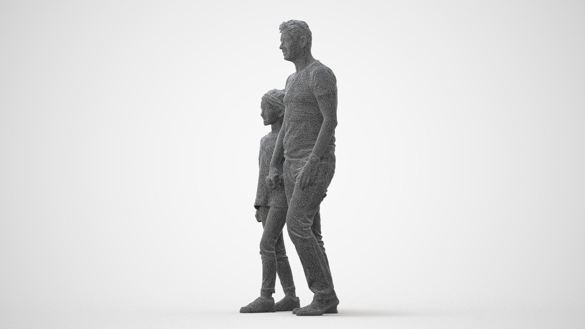 photogrammetry 3D girl casual walking, realistic human model archviz FBX, square thumbnail