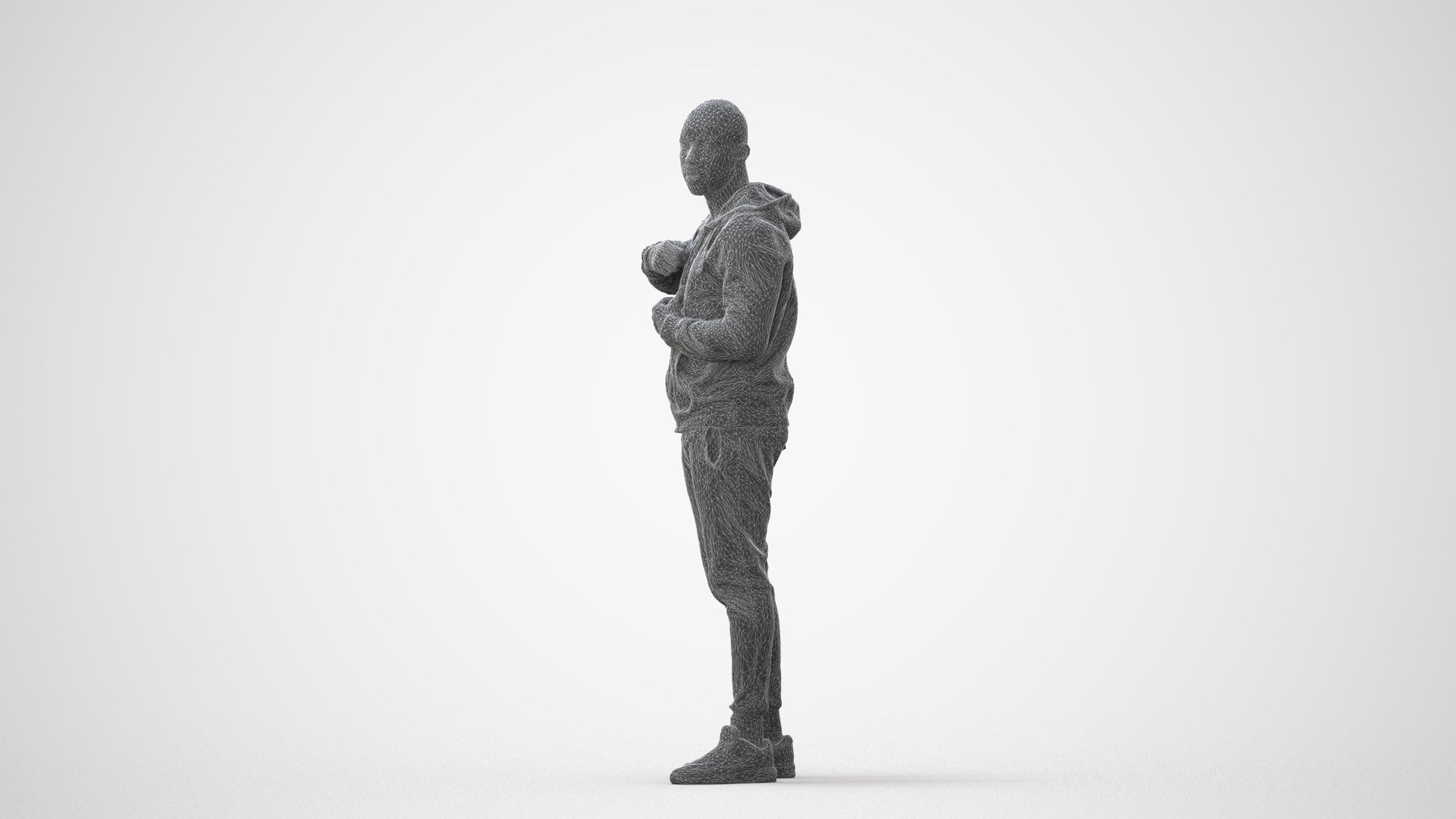 photogrammetry 3D man sport standing, realistic human model archviz FBX, square thumbnail