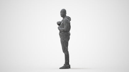 photogrammetry 3D man sport standing, realistic human model archviz FBX, square thumbnail