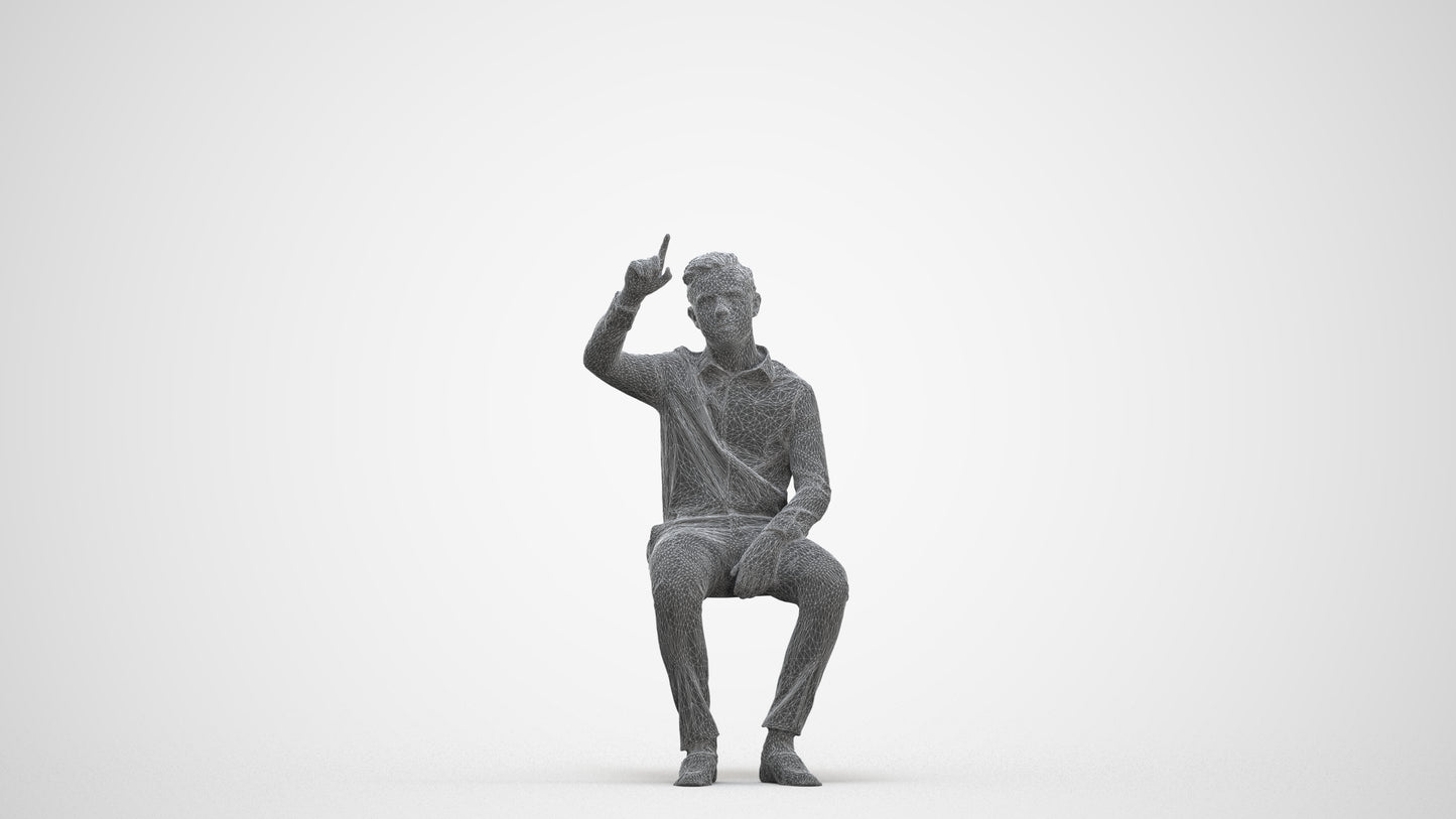 3D scanned boy kids, photorealistic archviz people for Enscape and SketchUp, three-quarter front view render