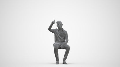 3D scanned boy kids, photorealistic archviz people for Enscape and SketchUp, three-quarter front view render