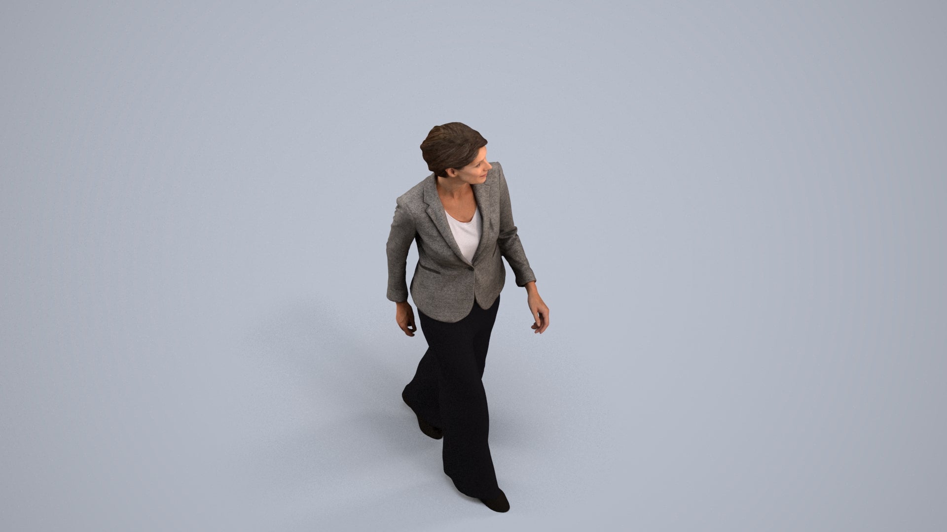 photogrammetry 3D woman business, realistic human model archviz FBX, back view render