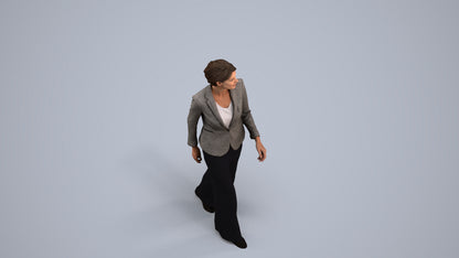 photogrammetry 3D woman business, realistic human model archviz FBX, back view render