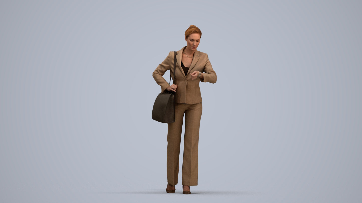 realistic 3D people woman business mix, render-ready for V-Ray and Corona, FBX OBJ, standing pose render