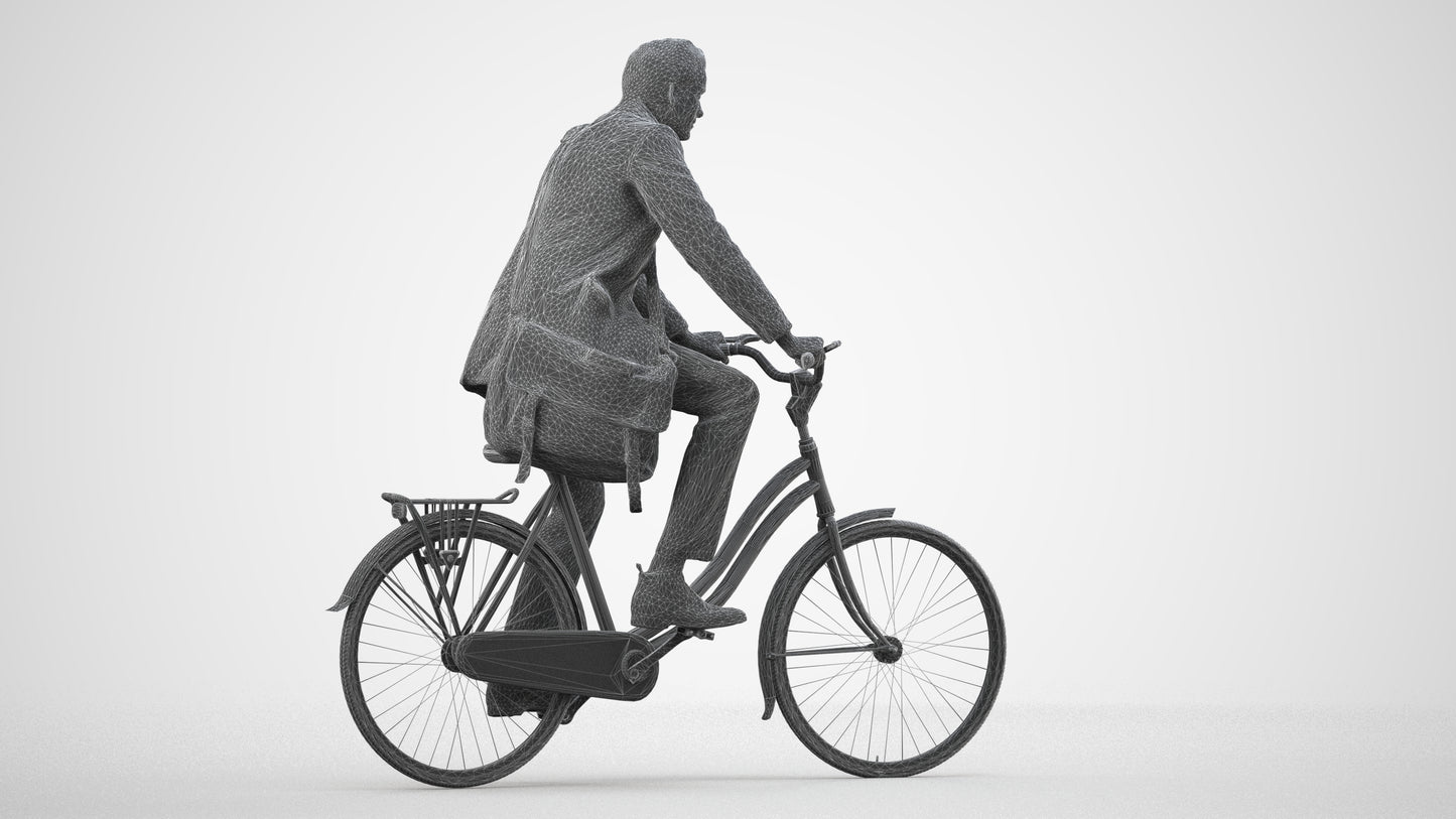 3D human model man casual mix, photogrammetry scanned person for archviz, wireframe side view
