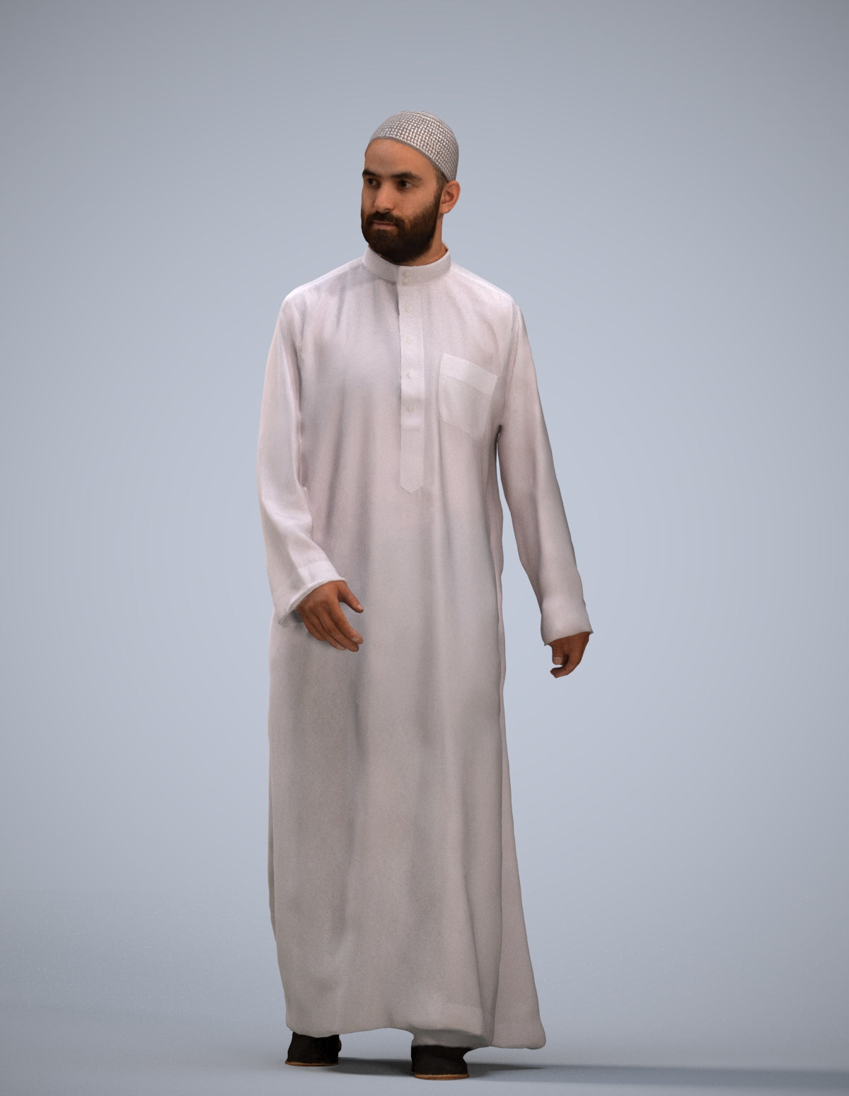 3D people model man walking, scanned human for 3ds Max rendering