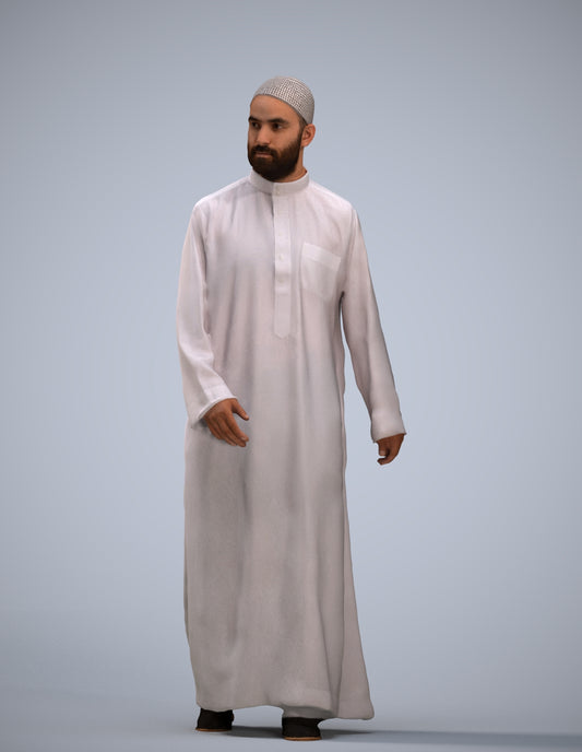 3D people model man walking, scanned human for 3ds Max rendering