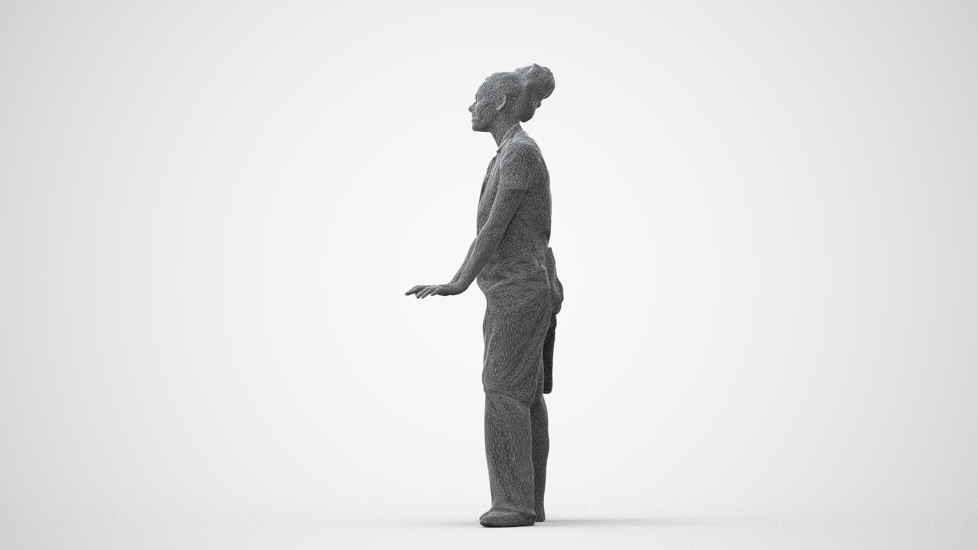 scanned 3D woman hospitality, photogrammetry people for Enscape and V-Ray, square thumbnail