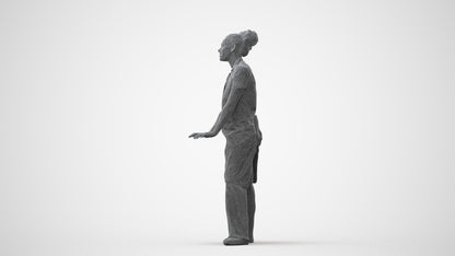 scanned 3D woman hospitality, photogrammetry people for Enscape and V-Ray, square thumbnail