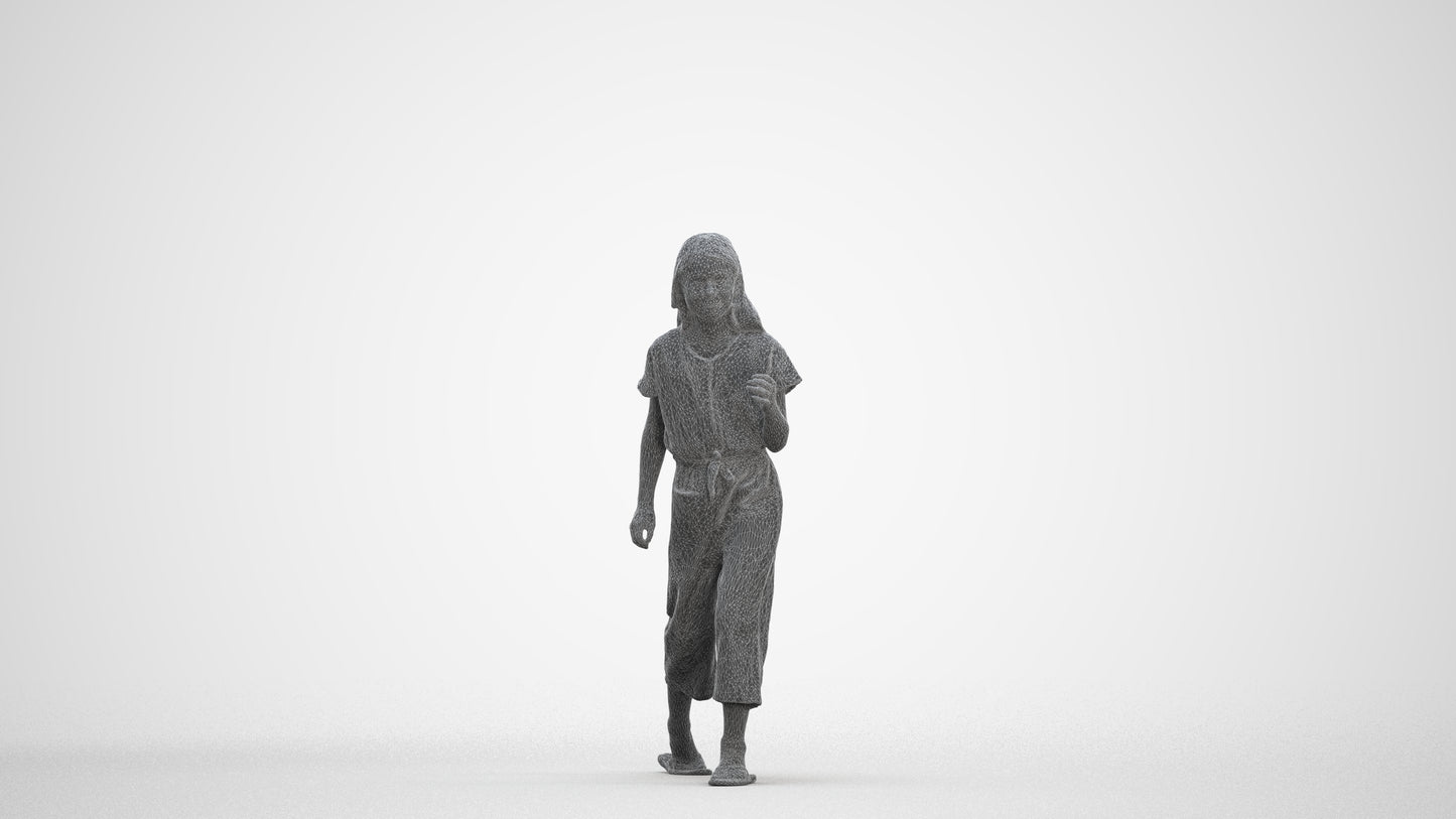 realistic 3D people girl kids, render-ready for V-Ray and Corona, FBX OBJ, three-quarter front view render