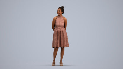 realistic 3D people woman formal standing, render-ready for V-Ray and Corona, FBX OBJ, standing pose render
