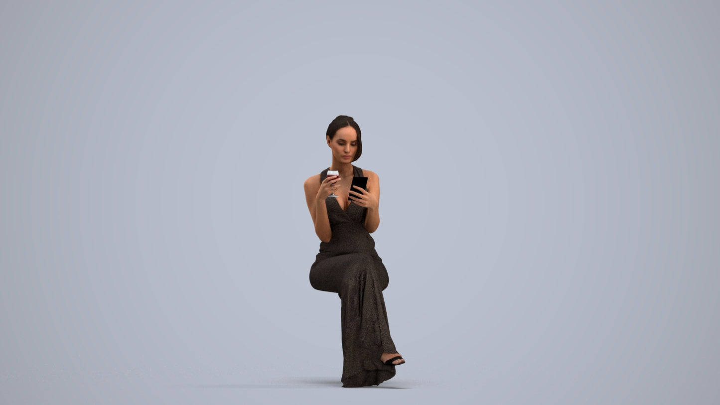 realistic 3D people woman formal formalaffairs, render-ready for V-Ray and Corona, FBX OBJ, standing pose render