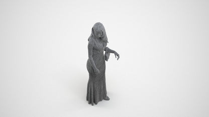 scanned 3D woman formal formalaffairs, photogrammetry people for Enscape and V-Ray, wireframe three-quarter view
