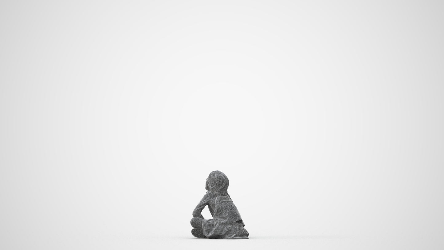 3D people model girl casual kids, scanned human for 3ds Max rendering, square thumbnail