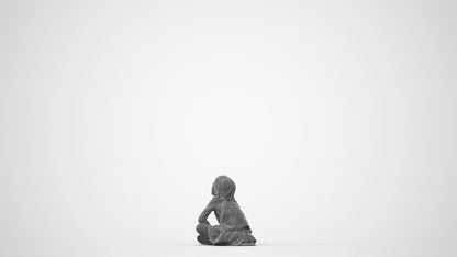3D people model girl casual kids, scanned human for 3ds Max rendering, square thumbnail