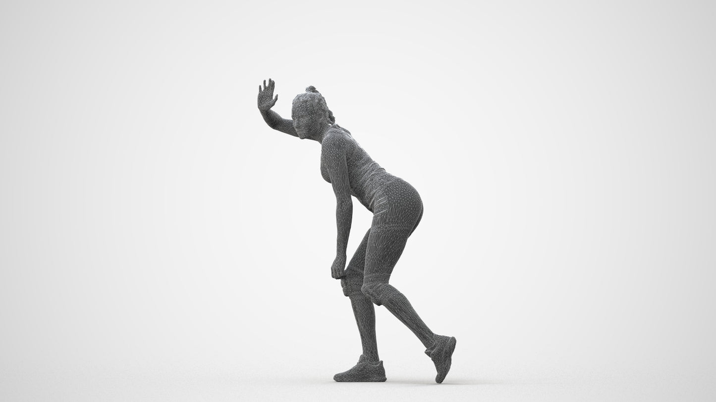 scanned 3D woman sport, photogrammetry people for Enscape and V-Ray, square thumbnail
