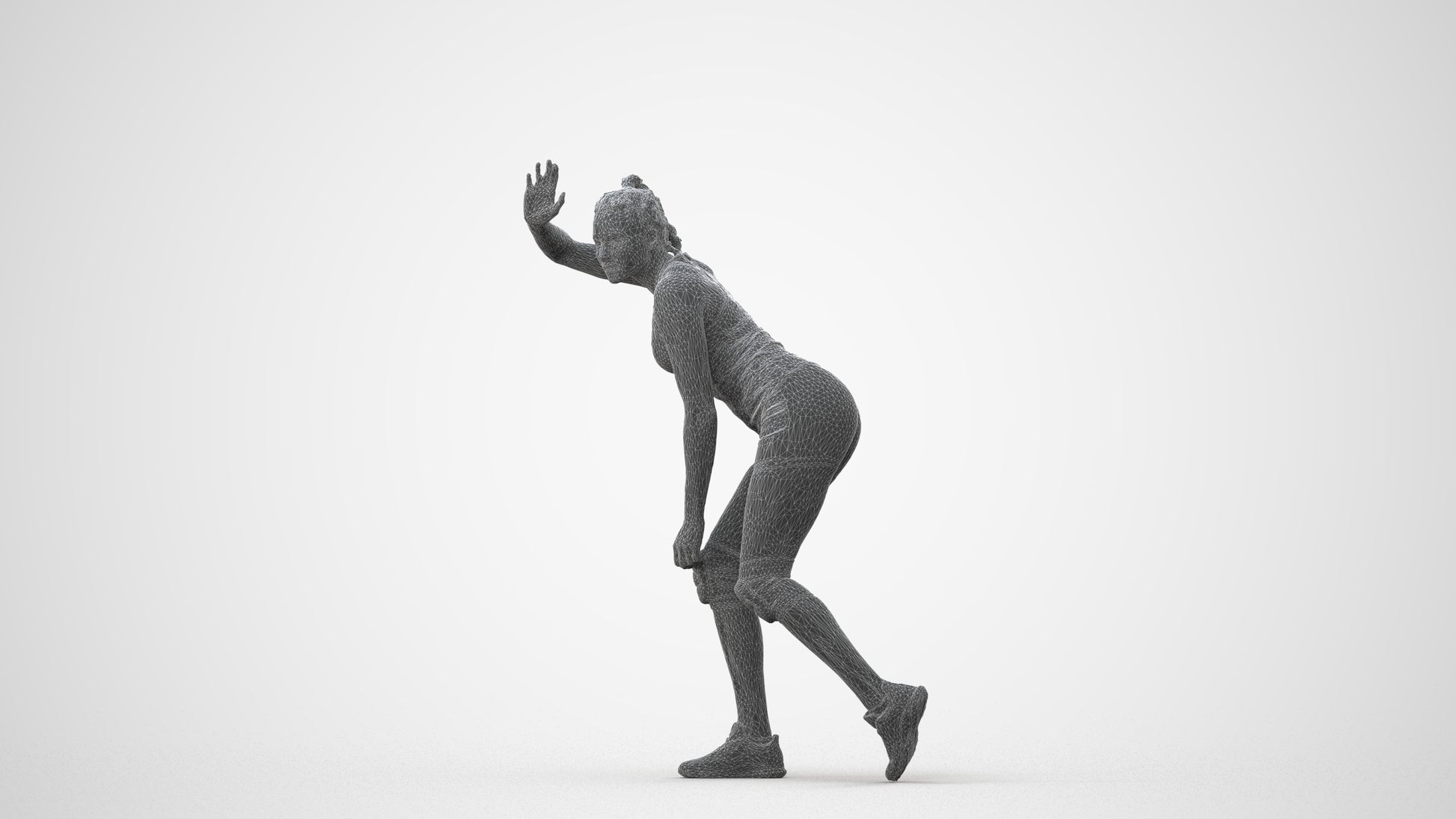 scanned 3D woman sport, photogrammetry people for Enscape and V-Ray, square thumbnail