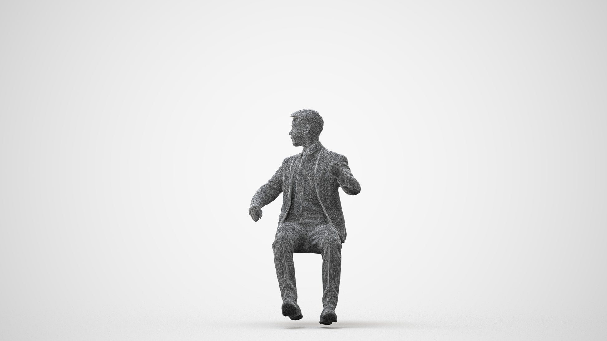 3D people model man business driving, scanned human for 3ds Max rendering, square thumbnail