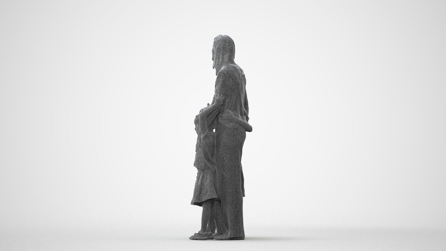 3D human model girl casual kids, photogrammetry scanned person for archviz, square thumbnail
