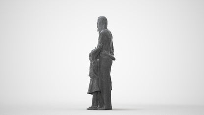 3D human model girl casual kids, photogrammetry scanned person for archviz, square thumbnail