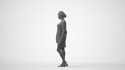 realistic 3D people woman casual walking, render-ready for V-Ray and Corona, FBX OBJ, square thumbnail