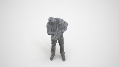 3D people model boy casual kids, scanned human for 3ds Max rendering, wireframe three-quarter view