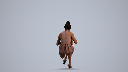 realistic 3D woman formal sitting, scanned archviz people for Blender and 3ds Max, front view render