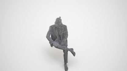 scanned 3D man formal formalaffairs, photogrammetry people for Enscape and V-Ray, wireframe three-quarter view