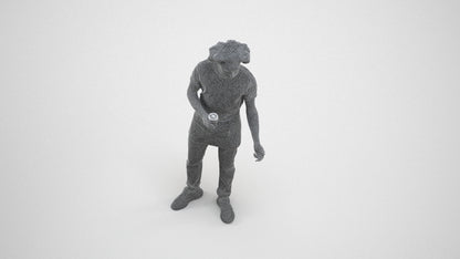 3D scanned man standing, photorealistic archviz people for Enscape and SketchUp, wireframe three-quarter view