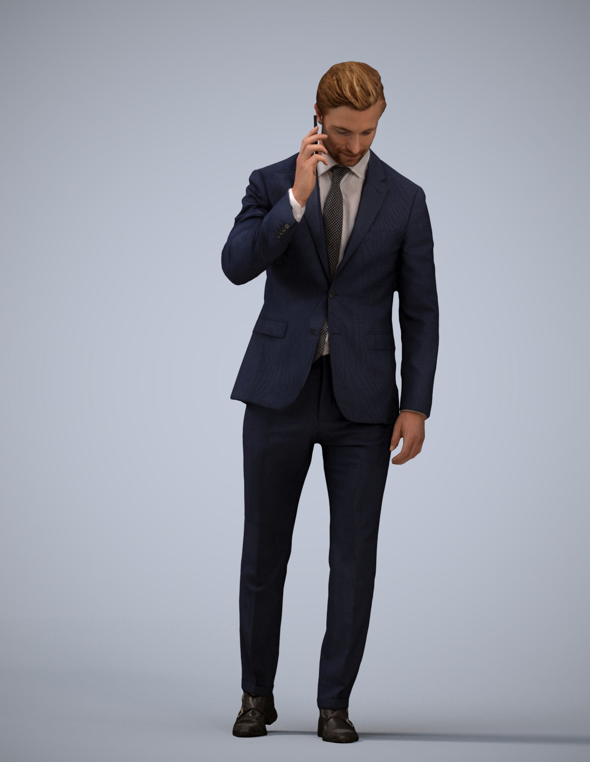 3D human model man business, photogrammetry scanned person for archviz
