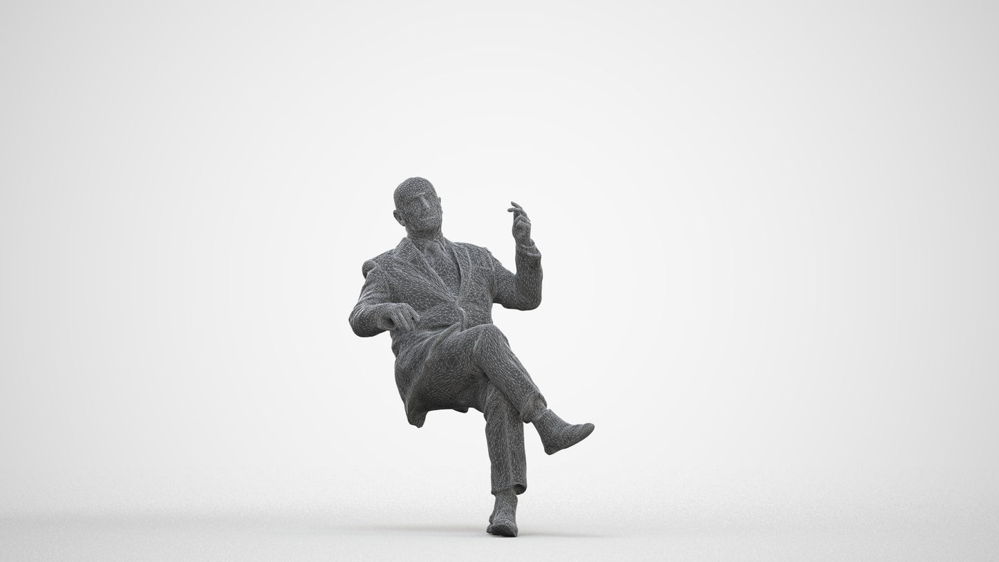 realistic 3D people senior man business, render-ready for V-Ray and Corona, FBX OBJ, three-quarter front view render
