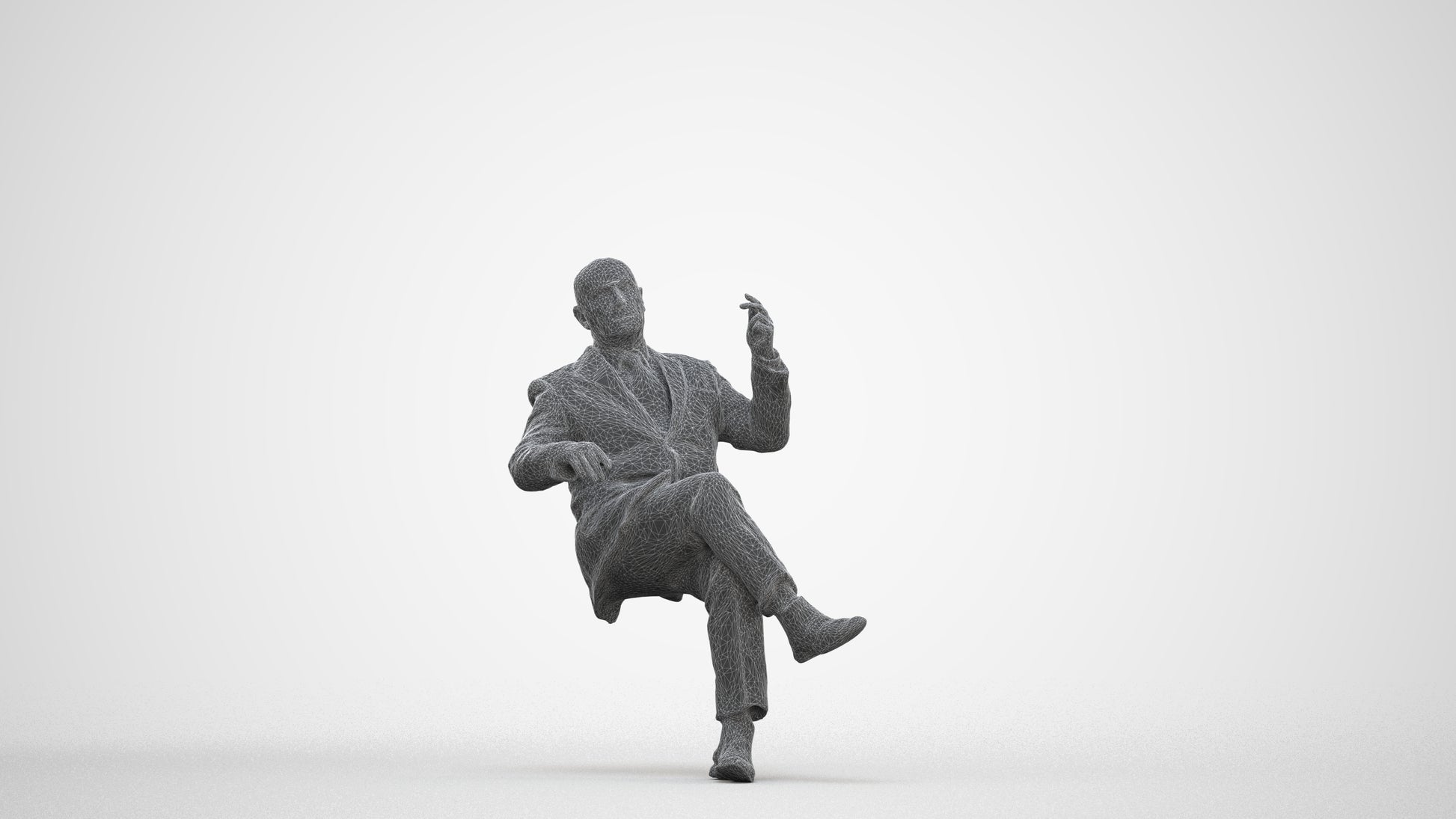 realistic 3D people senior man business, render-ready for V-Ray and Corona, FBX OBJ, three-quarter front view render