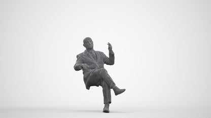 realistic 3D people senior man business, render-ready for V-Ray and Corona, FBX OBJ, three-quarter front view render