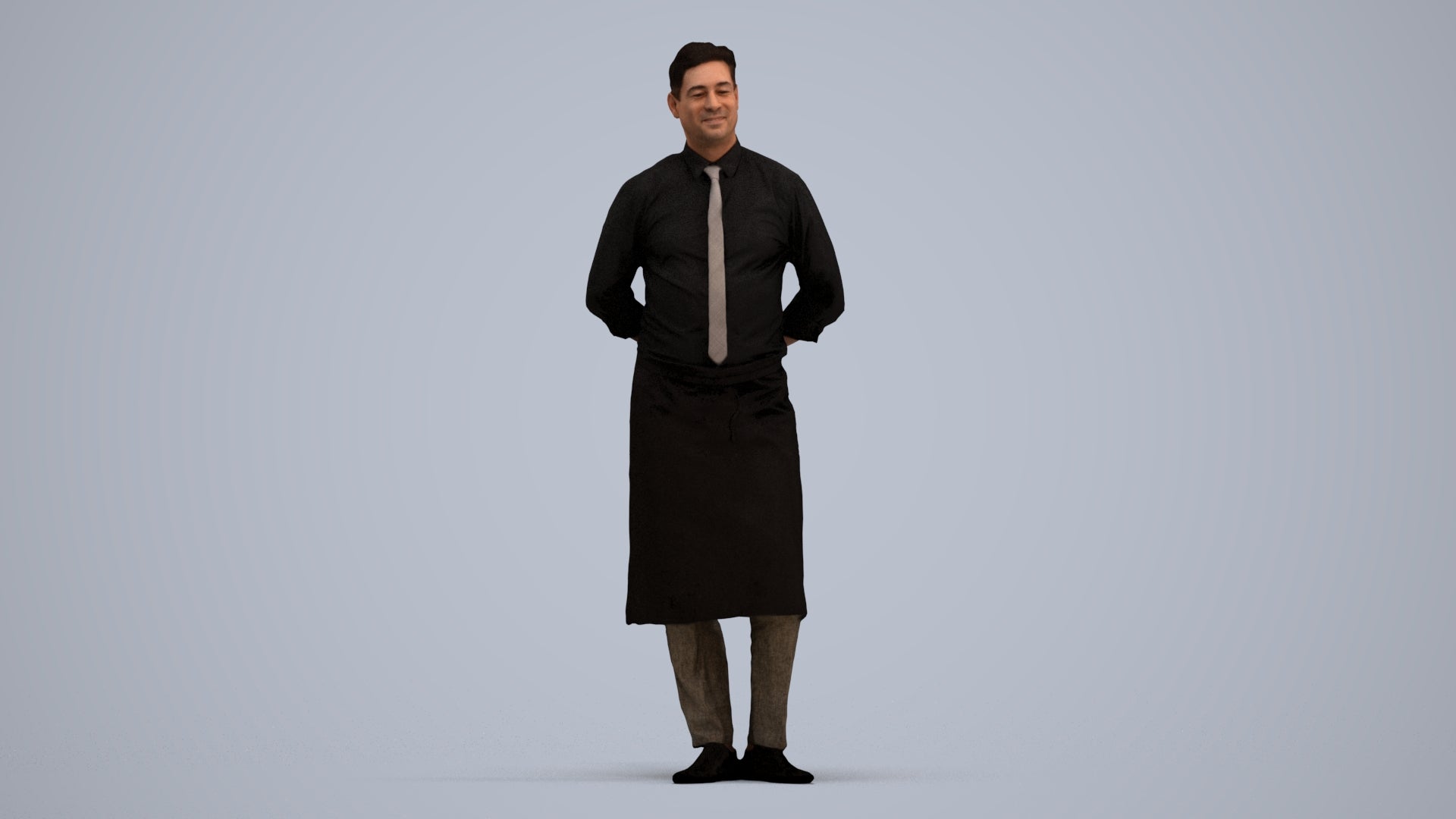 scanned 3D man hospitality, photogrammetry people for Enscape and V-Ray, standing pose render